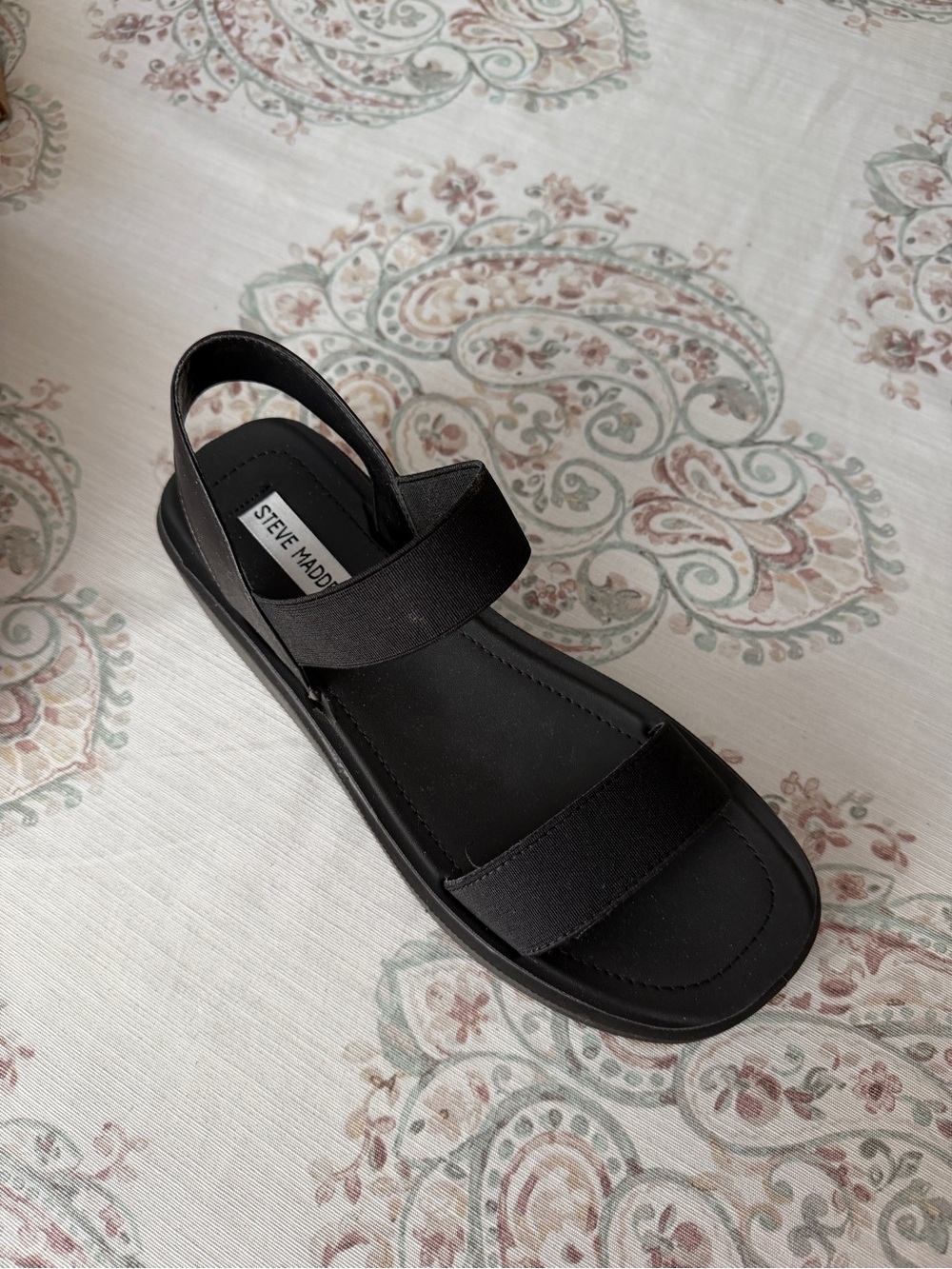 Steve Madden Black Dual-Strap Slingback Sandal - Picture 1 of 5